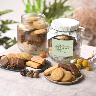 法式手工餅乾,728g, 伯爵紅茶+巧克力杏仁+原味核桃, 精美罐裝, 1罐