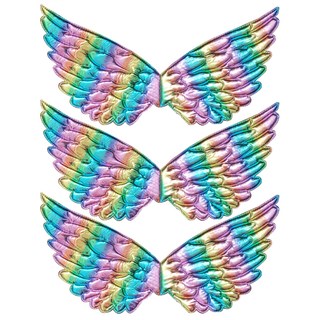 LivingDA 海綿天使翅膀道具, 3個, 彩虹色