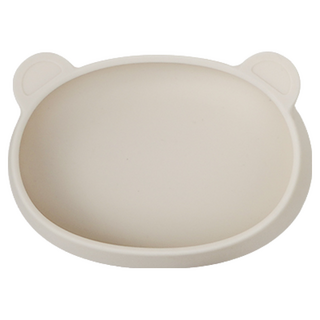 MODU'I BLUEMAMA 小熊造型矽膠點心盤 - 多種顏色可選, 台灣出貨, 奶油白, 1個