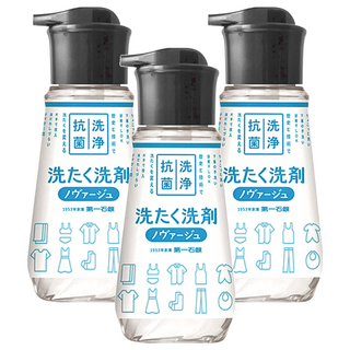 第一石鹼 Novage 按壓式超濃縮洗衣精 300g - 創新設計 48小時抗菌除臭, 3瓶