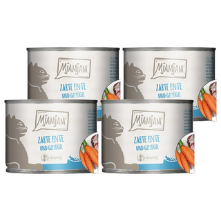 MjAMjAM 魔力喵 鮮肉主食貓罐, 嫩鴨 + 幼齒胡蘿蔔, 200g, 4罐