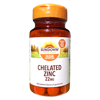 SUNDOWN NATURALS 日落恩賜 頂級甘胺酸鋅加強錠 22毫克 100顆, 1罐