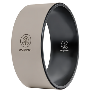 mukasa 慕卡莎 PU瑜珈輪 表面PU+內圈ABS, 奶茶色 LOGO款, 1個