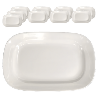 TATUNG 大同磁器 長方皿 10入組, 10件組長方皿, 白色, 1組
