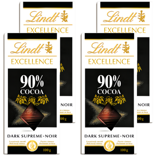 Lindt 瑞士蓮 極醇系列 可可濃度90%巧克力 薄片造型, 100g, 4片