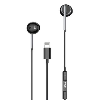 TOTU 拓途 1.2M 線控耳機 聽歌/通話 iPhone/iPad/Lightning耳機 獨立芯片 HiFi音質, EP-3, 黑色