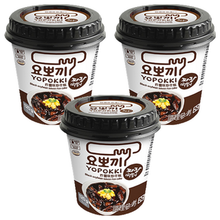 YOPOKKI 炸醬味炒年糕杯 韓國原裝進口 微波加熱即可食用 正宗韓國味, 120g, 3個
