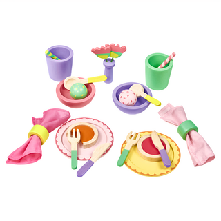 mentari 繽紛派對組 適用年齡：3歲以上 主要材質: 橡膠木, 多色, 1組