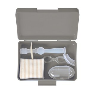 haakaa 嬰幼兒口腔護理套裝 三種不同成長階段的牙刷, 灰色, 1組, 1組