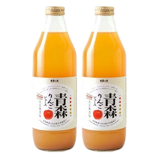 青森縣產100%蘋果汁, 混和富士、王林、喬納金三種品種, 無過濾非濃縮還原, 1L, 2瓶