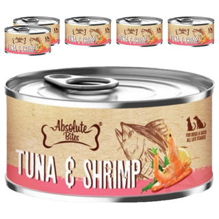Absolute Bites AB饗食無穀低敏罐, 鮪魚 + 蝦, 80g, 6罐