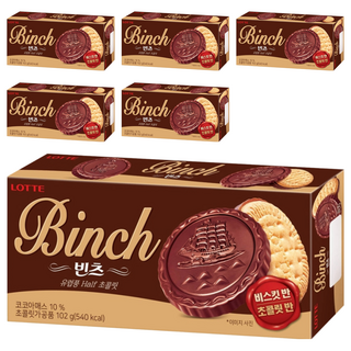 LOTTE 樂天 Binch 巧克力餅乾 102g, 6盒
