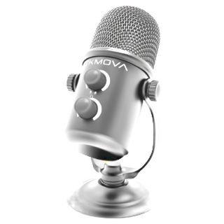 CKMOVA 大振膜電容式直播麥克風, 音量控制, 靜音按鍵, Type-C輸出孔, 智能降噪, 可拆卸底座, SXM-5