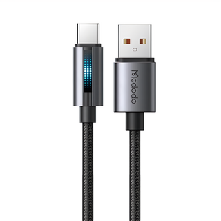 Mcdodo 麥多多 律能跑馬燈閃充線 USB Type-C, 1.2m, 黑色, 1條