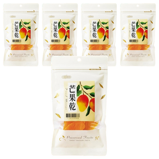 惠香食品 芒果乾, 果肉厚實Q彈，酸甜可口，泰國新鮮水果，夾鏈袋包裝, 100g, 5包