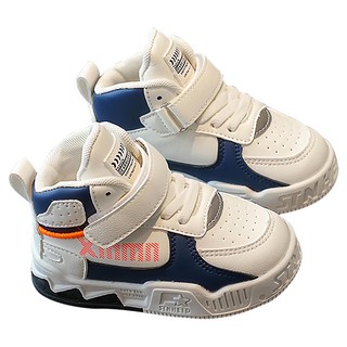 bebehome 中小童高筒護踝機能運動鞋, 藍色 人造皮革鞋面 橡膠鞋底, 180mm