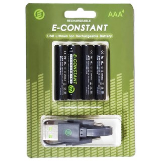 E-CONSTANT 恆旭 USB可充式鋰離子電池組 Set 4顆, Type-C便攜充電 1.5V恆壓 快速充電, 1組