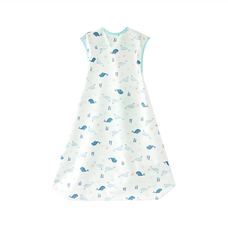 babyclo 多功能防水無袖圍兜, 柔軟如肌膚, 輕薄, 高密度抗水壓, 藍色鯨魚款, 1個