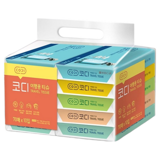 CODI 衛生紙旅行包 70張 尺寸: 210mm x 153mm, 10包, 2袋