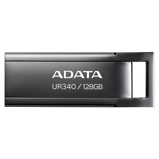 ADATA 威剛 USB3.2 Gen1 金屬鏡面隨身碟 UR340 128GB 黑色 高速傳輸 輕巧便攜 原廠五年保固, 1個