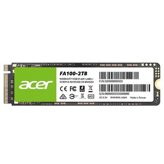 Acer宏碁 M.2 PCIe Gen3 SSD 固態硬碟 五年保固 高速讀寫, FA100-2TB