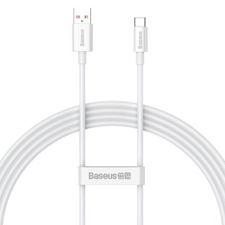 Baseus 倍思 優勝系列 USB-Type-C 100W 快充傳輸線, 1.5m, 皓月白, 1條