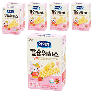 ILDONG 日東 Iyaam 藜麥威化餅 方便攜帶 獨立包裝, 鈣+草莓, 36g, 6盒