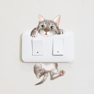 WE CHAMP 開關貼3個組 WTB-054, 貓咪