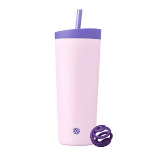 Blender Bottle Tumbler 2合1雙飲口不鏽鋼吸管杯 24oz, 日向紫蝶, 1個, 710ml