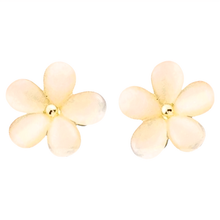 ROCiO 頂級CZ鑽淡水珍珠鍍14K金 無耳洞耳夾式耳環, 金色