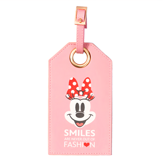 迪士尼百年慶典皮革證件行李吊牌 - 米妮款, 米妮粉色, 20 x 8cm, 1個