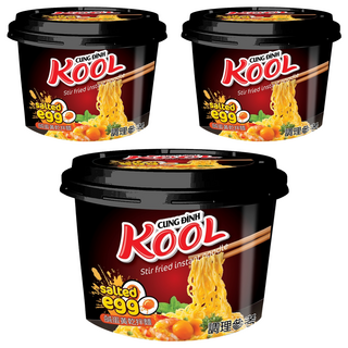 CUNG DINH KOOL 鹹蛋黃乾拌碗麵，原味鹹香，方便美味, 3入