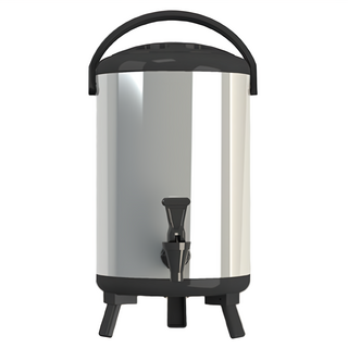 WORTH IT 渥思 日式不鏽鋼保溫茶桶 10L 外殼410不鏽鋼 內膽304不鏽鋼 台灣製, 質感黑, 1個