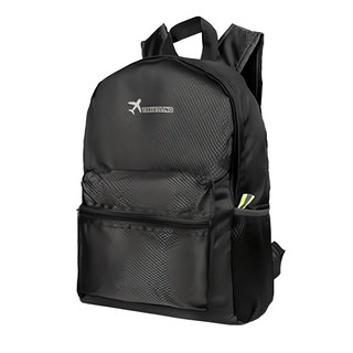 捷華 輕便折疊雙肩包-黑色,輕巧耐用,旅行登山適用, 1入, 展開 40*27.5*14cm/收納 16*17cm