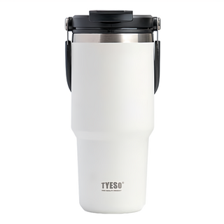 TYESO 泰碩 304不鏽鋼保溫保冷随行杯, 白色, 750ml, 1個