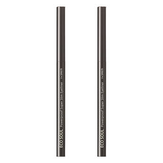 THe SaeM 得鮮 ECO SOUL Powerproof Super Slim 眼線筆 BK02 Ash Black 2mm, 2支