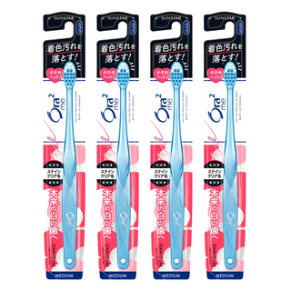 Ora2 愛樂齒 淨白無瑕牙刷 中性毛 藍/粉/綠 顏色隨機, 1入, 4支