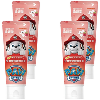 Lab52 齒妍堂 汪汪隊兒童含鈣健齒牙膏, 無氟 草莓口味, 60g, 4條