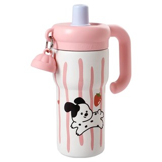 HIKARI 日光生活 冰霸吸管杯, 點點狗, 550ml, 1個