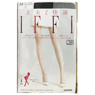 gunze IFFI 女用絲襪, 舒適耐用, M, 黑色