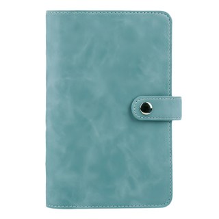 城市漫遊A6記帳本組 PU皮革封面 多功能內頁 金屬扣環設計 輕巧便攜, 淺藍色, 1本