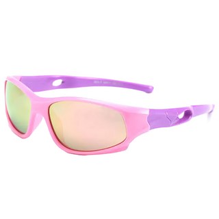 Quinta 兒童太陽眼鏡 抗UV400偏光 專業運動款 TR安全鏡架 防爆鏡片 QTK816，粉框/紫架, 1個