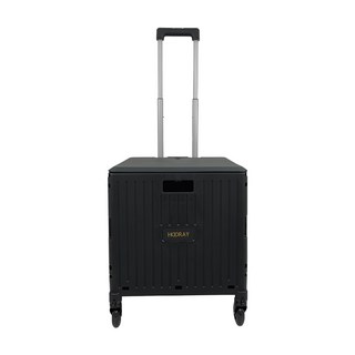 Hooray 四輪摺疊購物箱, 黑色, 1個