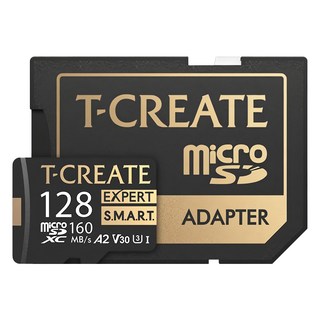 TEAMGROUP 十銓 T-CREATE EXPERT S.M.A.R.T. Micro SDXC 記憶卡 含轉卡, 支援4K影像創作, V30 A2等級, 128GB, 1個