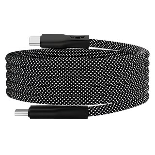 Bravo-U Type-C to Type-C 磁吸收納編織充電傳輸線, 1m, 黑色, 1條