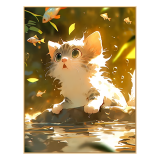 鑽石畫 貓與魚, 原木色