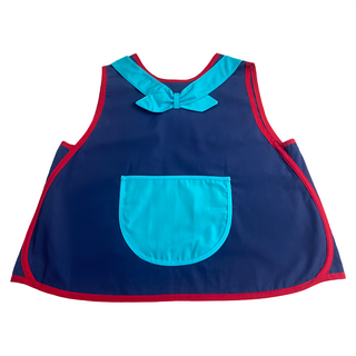 日系水手領結幼兒輕便圍兜 - 湖水藍-6號, 1件