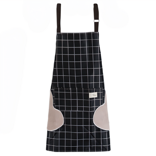 AXIS 艾克思 防水防汙可擦手工作圍裙 72x64.5cm, 黑格, 1件