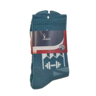 ATUNAS 歐都納 ALL WIN中筒美麗諾羊毛襪，美麗諾羊毛65%/尼龍20%/彈性紗15%，全天候舒適，台灣製造, F, 藍色