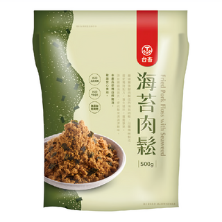T HAM 台畜 海苔肉鬆, 24小時內屠宰溫體豬肉製成, 搭配酥脆海苔片, 500g, 1包